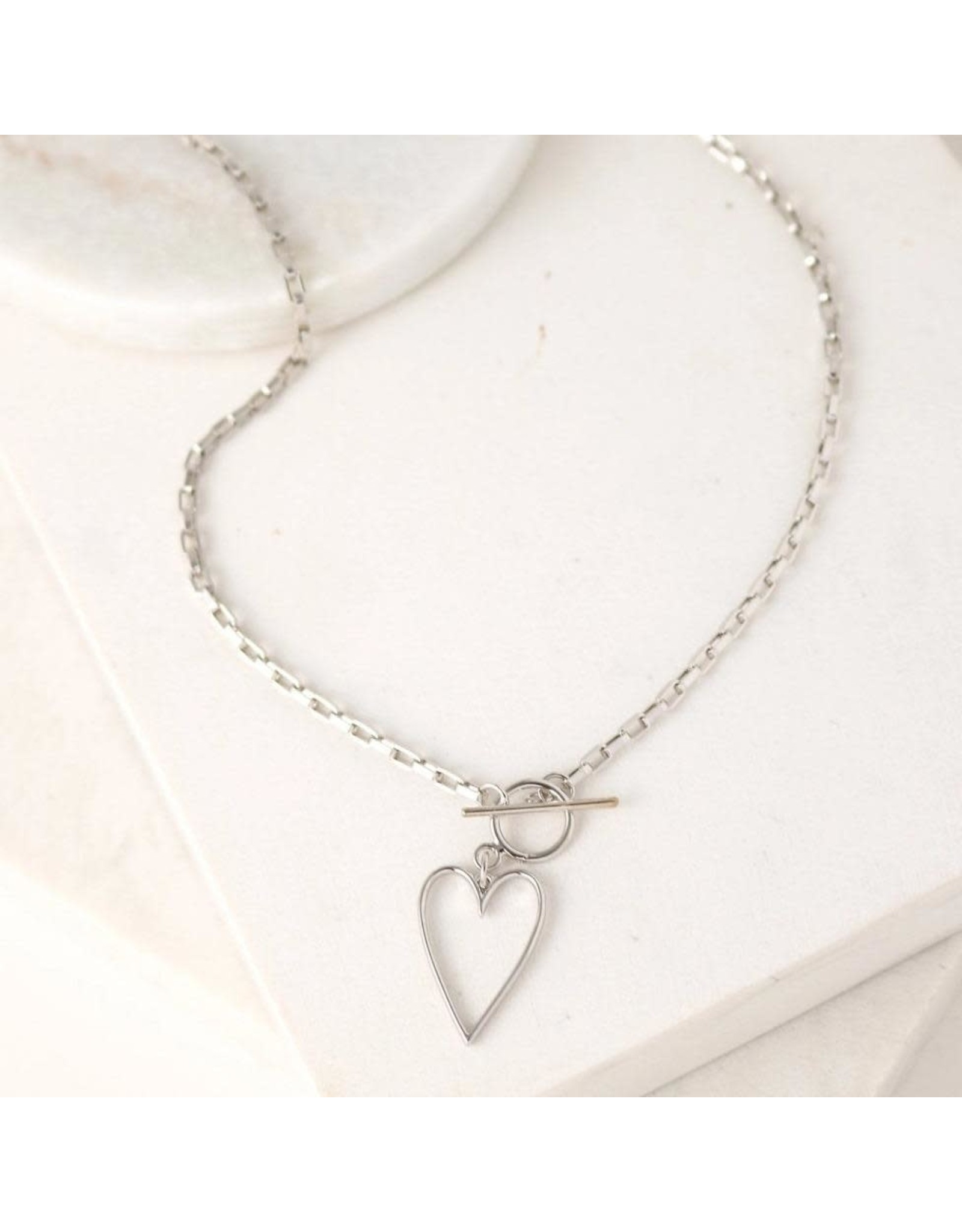Lovestruck Heart Necklace Silver