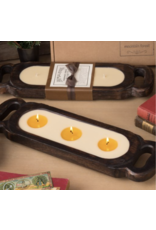 Small Wooden Candle Tray - Bourbon Vanilla