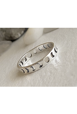 Pika & Bear Synodic Moon Phase Band Ring in Sterling Silver