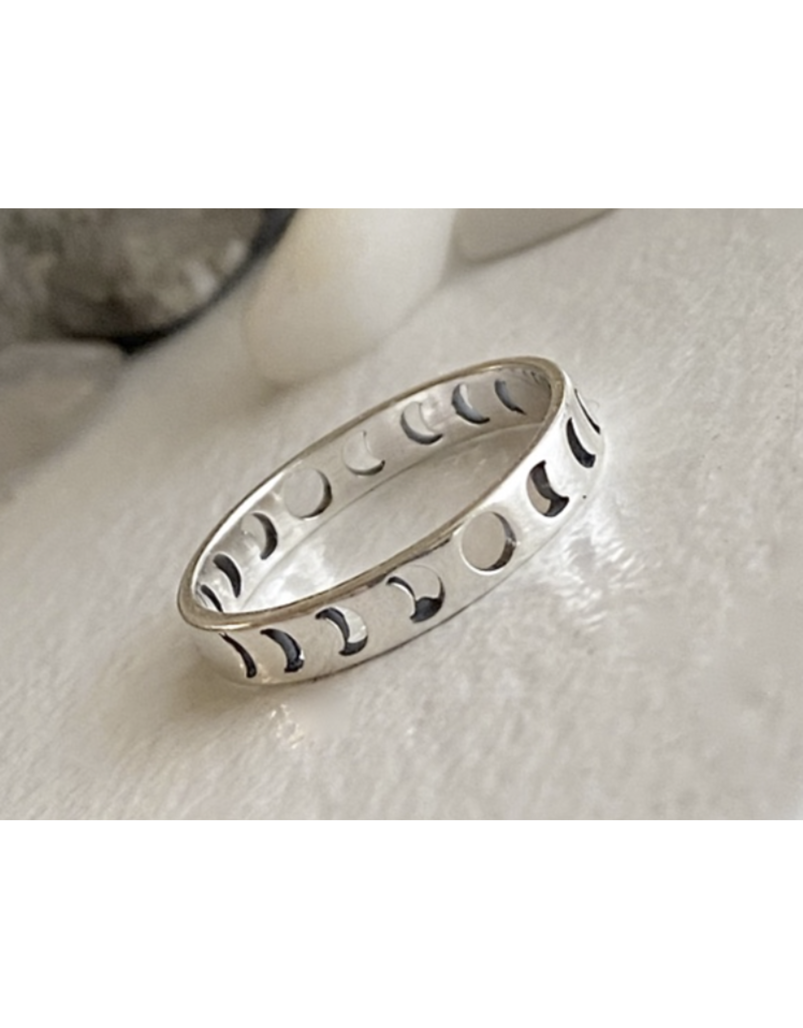 Pika & Bear Synodic Moon Phase Band Ring in Sterling Silver