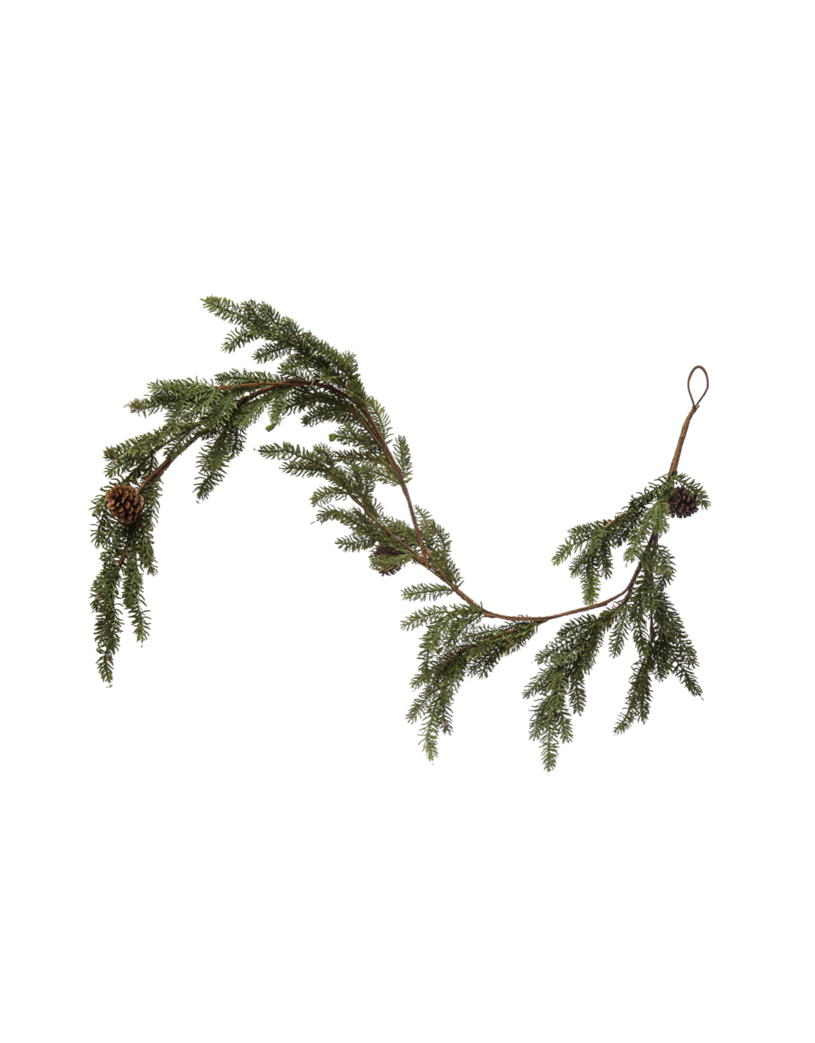 72" Faux Garland With Pinecones