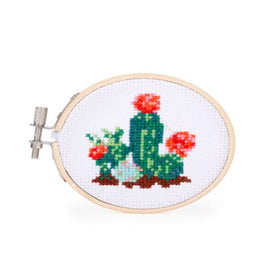 Mini Cross Stitch Embroidery Kit - Cactus