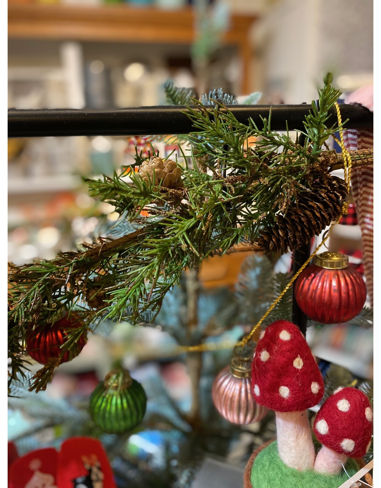 Faux Hemlock Garland With Pinecones - 72"