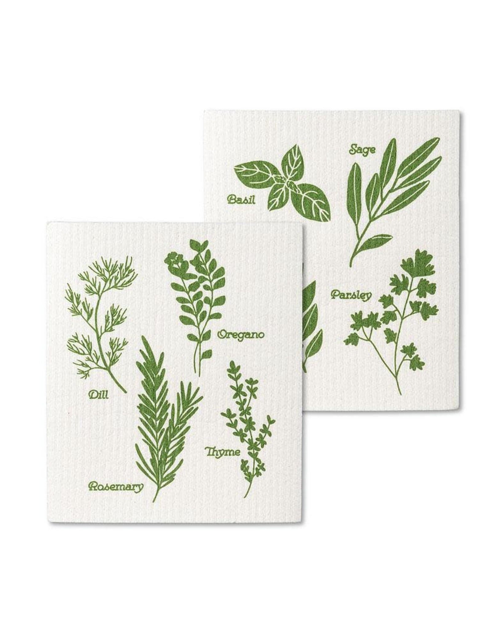 Assorted Herbs Swedish Dishcloths S/2