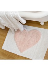 Heart Bath Mat - White/Pink