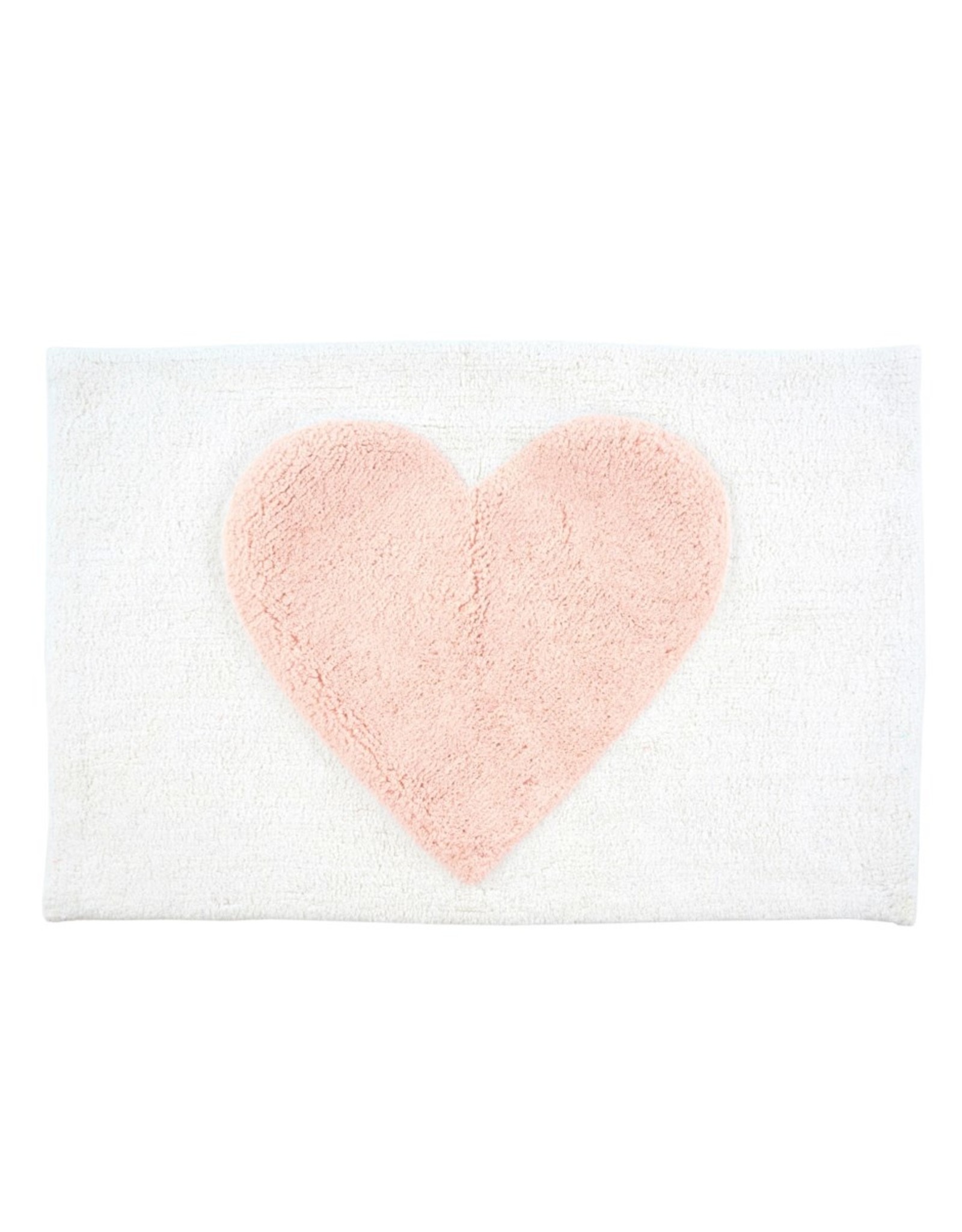 Heart Bath Mat - White/Pink