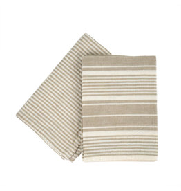 French Linen Tea Towels - Taupe - Set of 2