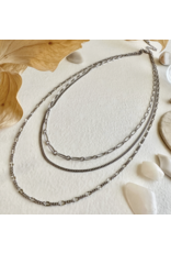 Pika & Bear Nanaimo Triple Layer Textured Chain Necklace