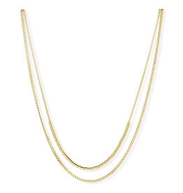 jj+rr Double Chain and Beaded Disk Necklace