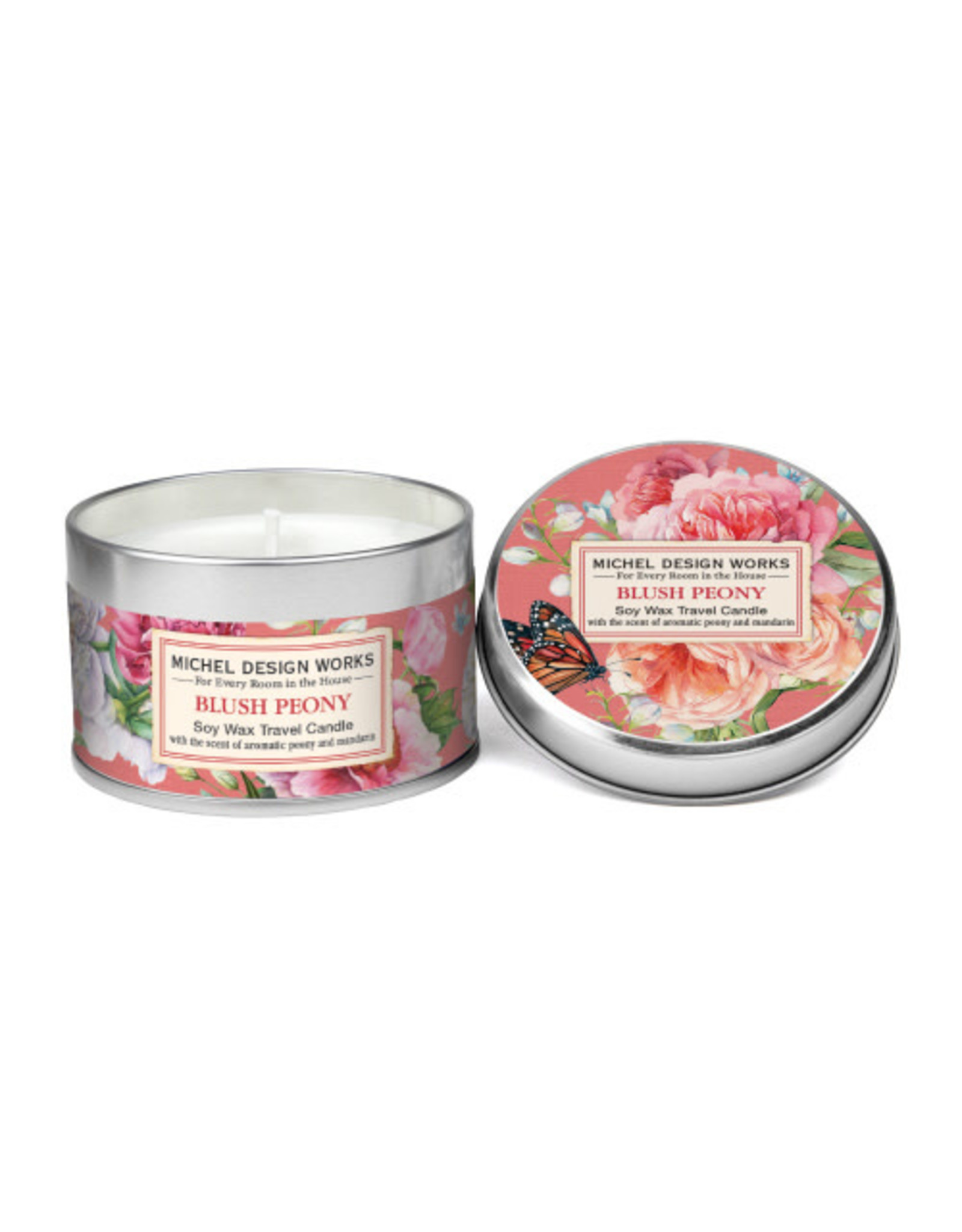 Michel Design Blush Peony Travel Candle