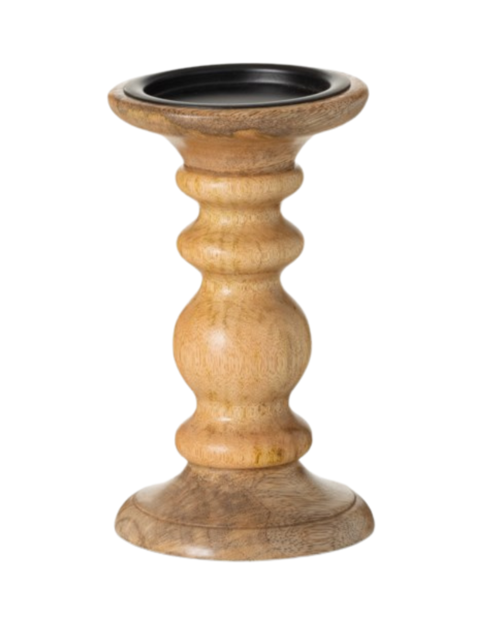 Wood Pillar Candle Holder