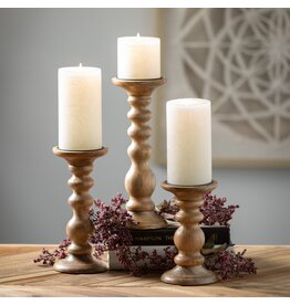Wood Pillar Candle Holder