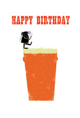 Birthday - Birthday Beer - Mini Card