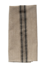 Woven Cotton Blend Tea Towels - Beige & Black