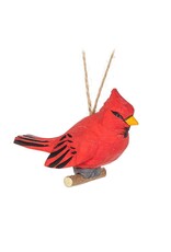 Cardinal Carved Ornament