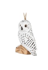 Snowy Owl Carved Ornament