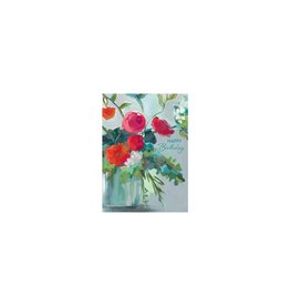 Birthday - Red Flowers In A Vase