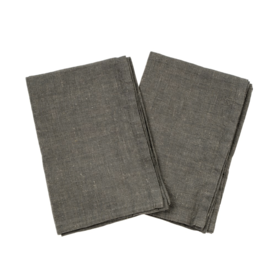 Stonewashed Linen Tea Towels S/2 - Grey