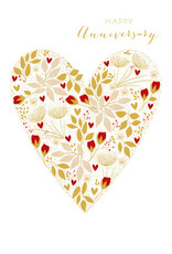 Anniversary - Heart And Flowers
