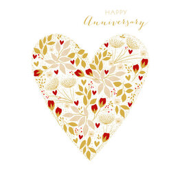 Anniversary - Heart And Flowers