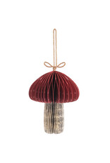 Mushroom Paper Honeycomb Ornament - Burgundy