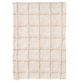 Natural Cotton Tufted Grid Throw
