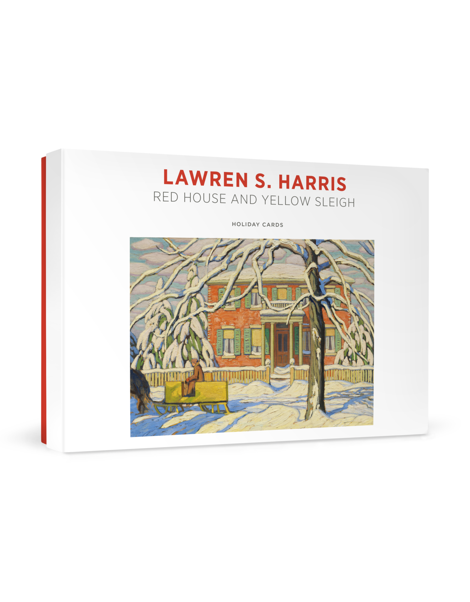 Red House And Yellow Sleigh Boxed Holiday Cards