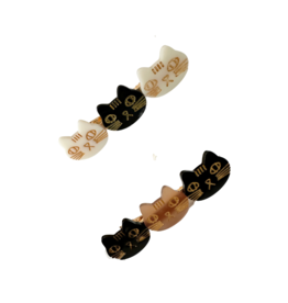 Pika & Bear Triple Trouble Cat Face Hair Clip