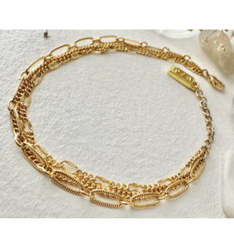 Pika & Bear Nanaimo Triple Layer Textured Gold Bracelet