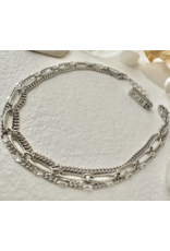 Pika & Bear Nanaimo Triple Layer Textured Chain Bracelet Silver