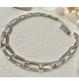 Pika & Bear Nanaimo Triple Layer Textured Chain Bracelet Silver