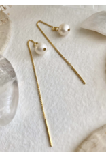 Pika & Bear Kino Freshwater Pearl Threader Earrings Gold