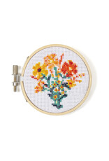 Mini Cross-Stitch Embroidery Kit - Flowers