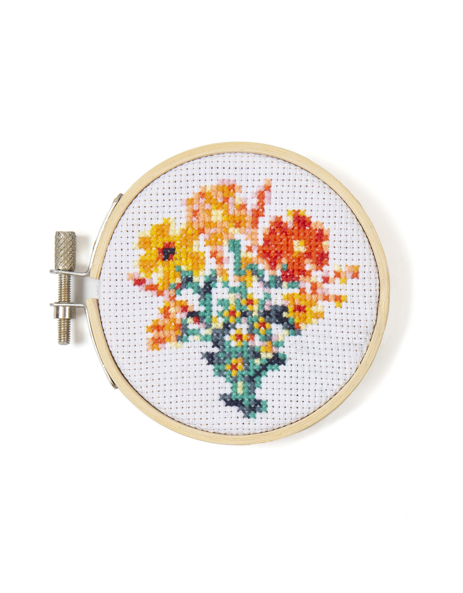 Mini Cross-Stitch Embroidery Kit - Flowers