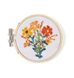 Mini Cross-Stitch Embroidery Kit - Flowers