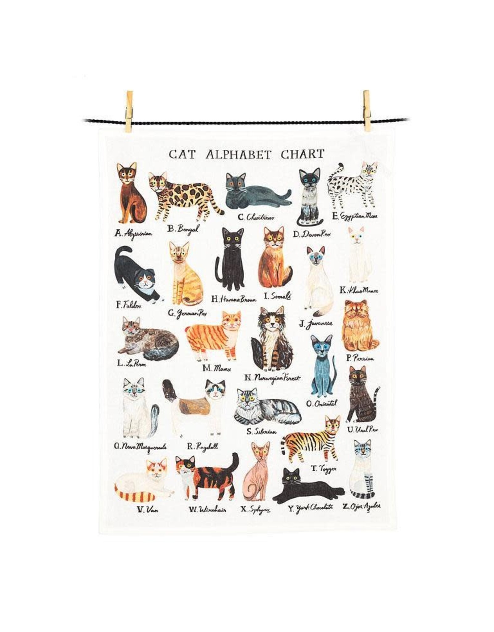 Cat Alphabet Tea Towel