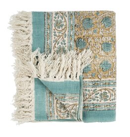 Cozumel Block Print Slub Tablecloth/Throw