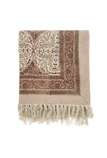 Sayulita Block Print Slub Tablecloth/Throw - Pink