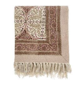 Sayulita Block Print Slub Tablecloth/Throw - Pink