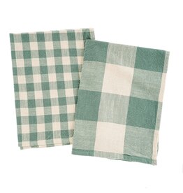 Gingham Check Tea Towels, Set/2 Turquoise