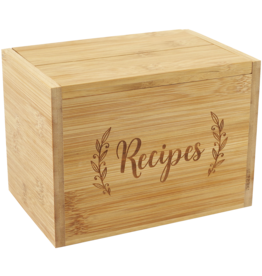 Bamboo Recipe Card Box