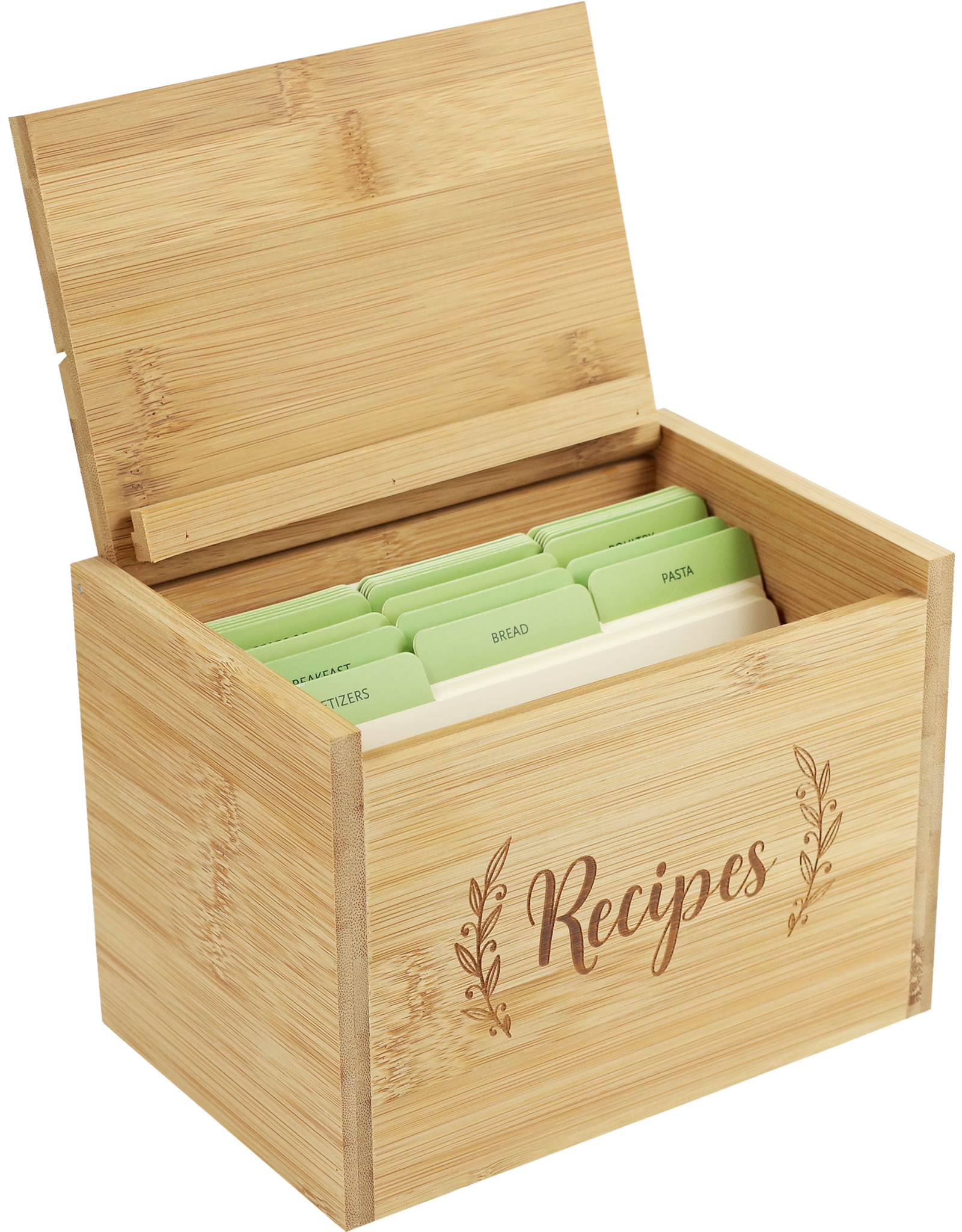 Bamboo Recipe Card Box