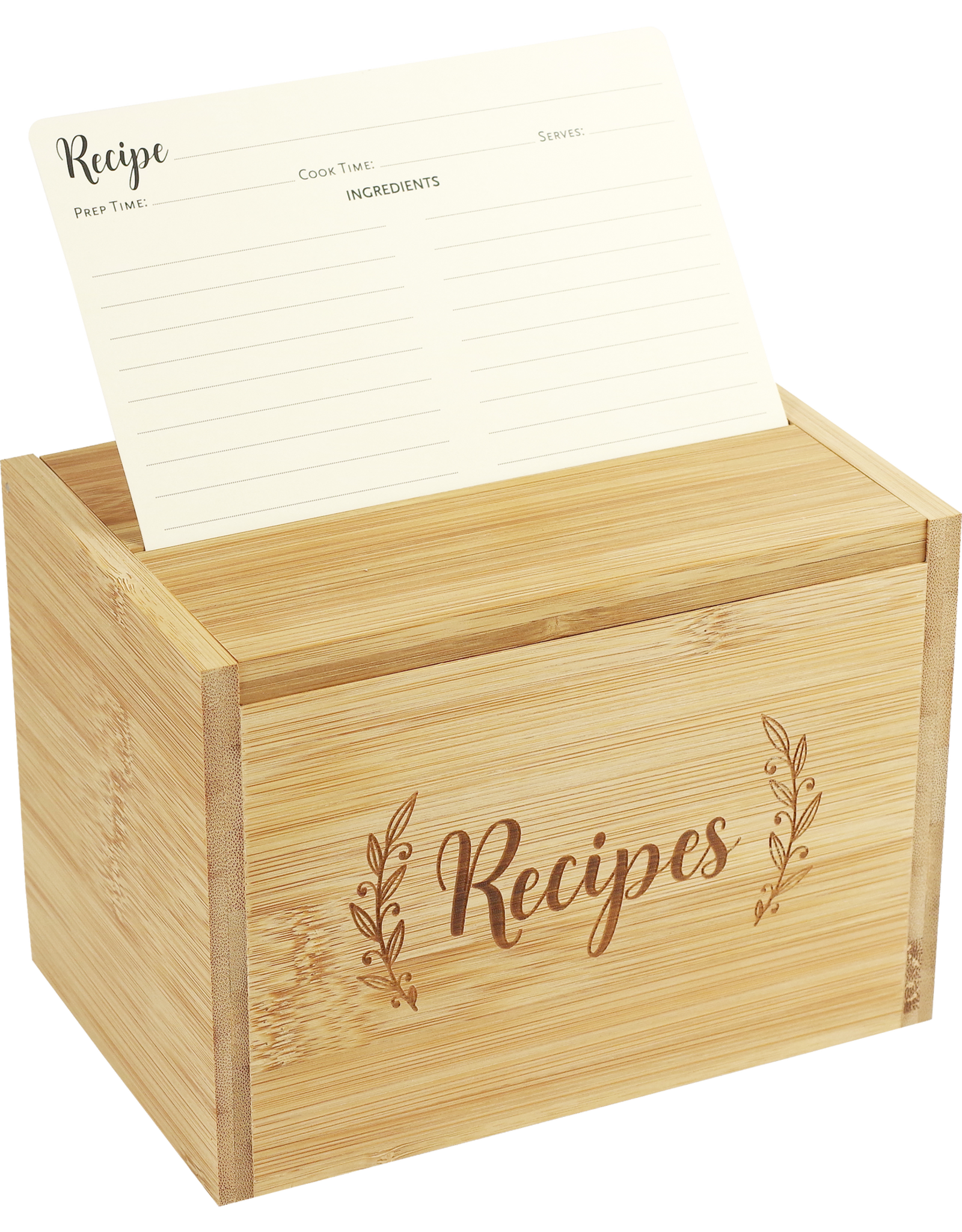 Bamboo Recipe Card Box