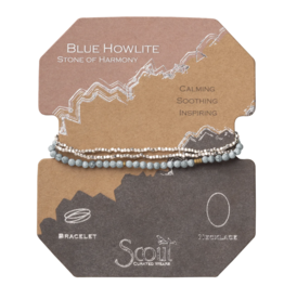 Scout Delicate Stone Bracelet/Necklace - Blue Howlite/Silver