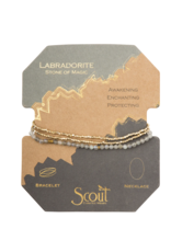 Scout Delicate Stone Bracelet/Necklace- Labradorite/Gold