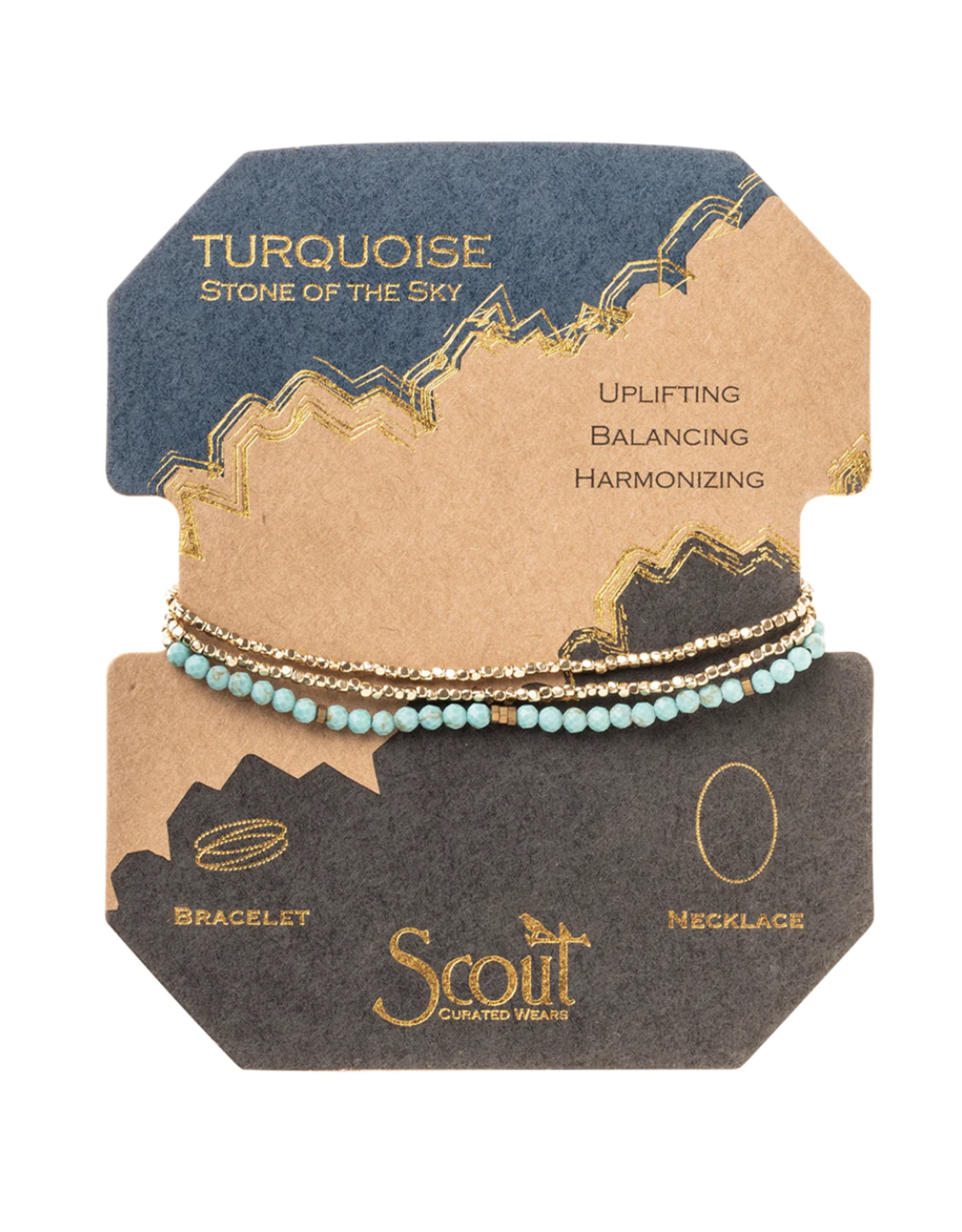 Scout Delicate Stone Bracelet/Necklace - Turquoise/Gold