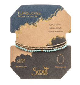 Scout Delicate Stone Bracelet/Necklace - Turquoise/Gold