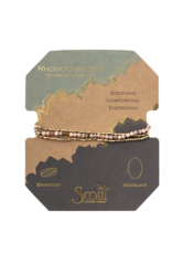 Scout Delicate Stone Bracelet/Necklace - Rhodochrosite/Gold