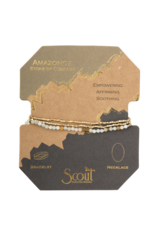 Scout Delicate Stone Bracelet/Necklace - Amazonite/Gold