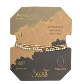 Scout Delicate Stone Bracelet/Necklace - Amazonite/Gold